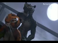 Sexy anime tiger gets fucked by a huge cock beast